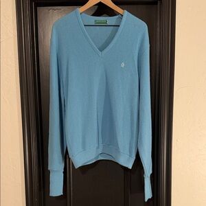 Vintage Grand Slam Light Blue Penguin Pullover V-Neck Sweater